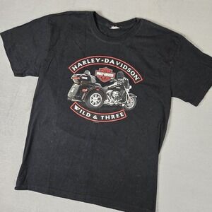 Harley-Davidson Shirt Mens Large Black Monadnock‎ Keene NH Barn Motorcycle Tee